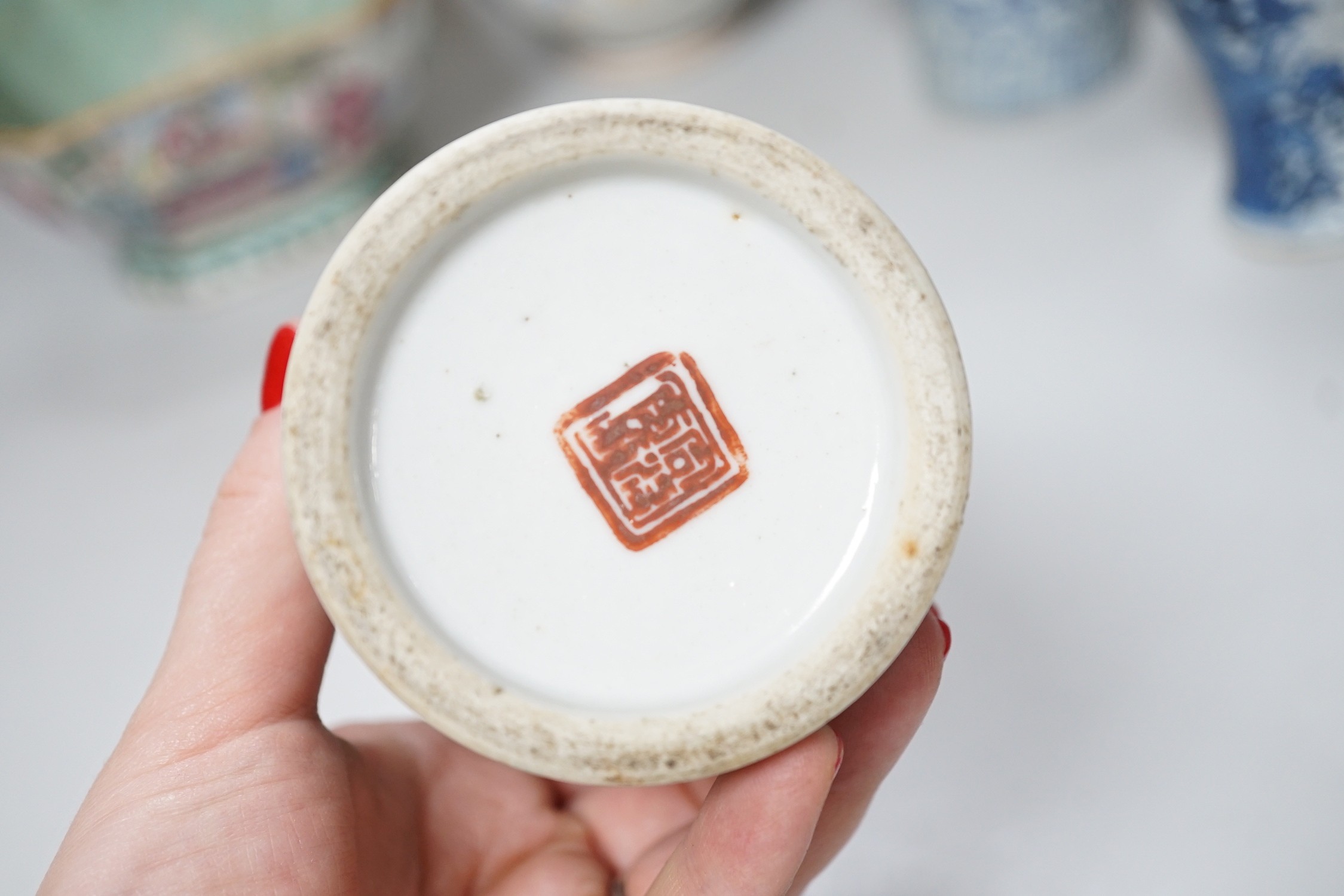 A group of eight items of Chinese ceramics, some damage
